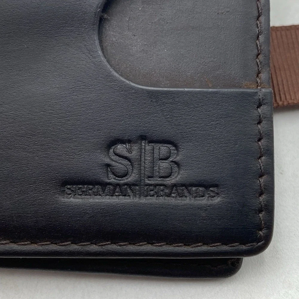 Serman Brands Wallet Dark Brown RFID Blocking Front‎ Back Pocket VGC